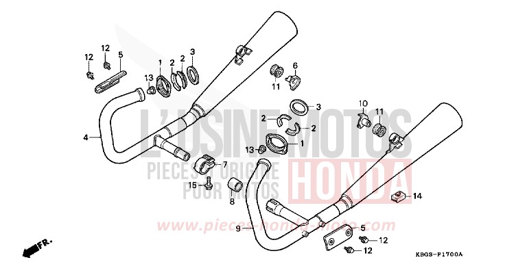SILENCIEUX D'ECHAPPEMENT de CB Two Fifty MONZA RED (R110) de 1994